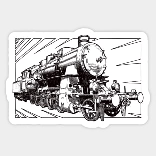 Drawing of locomotive Sticker